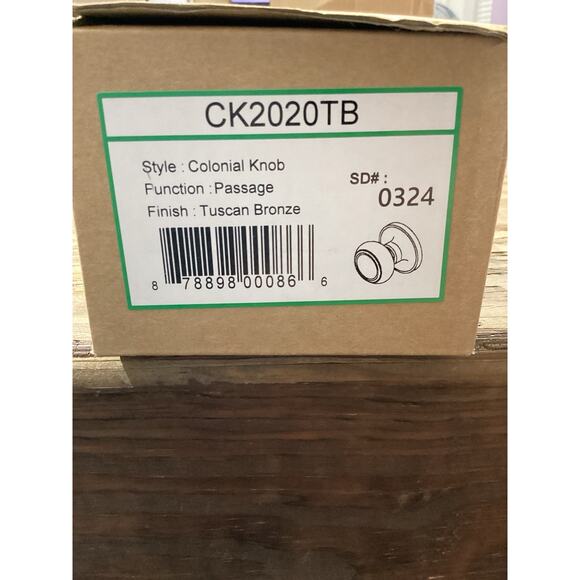 Copper Creek CK2030TB Colonial Knob Passage Door Knob, Tuscan Bronze - Picture 2 of 3